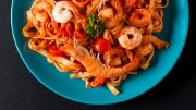 Spaghetti mt Garnelen und Tomatensoße - Leckere italienische Küche, Sommerrezept