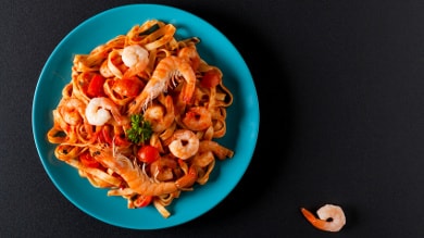 Spaghetti mt Garnelen und Tomatensoße - Leckere italienische Küche, Sommerrezept