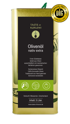 Taste of Koroni - Griechisches Olivenöl naturtrüb - Kanister 5 Liter